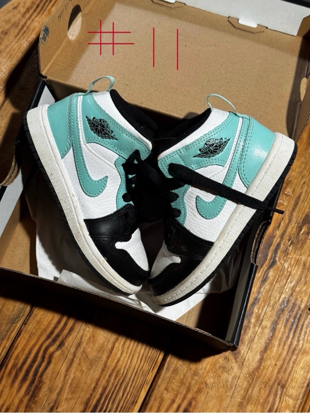 Nike Kids Air Jordan 1 Mid - Teal, Black & White